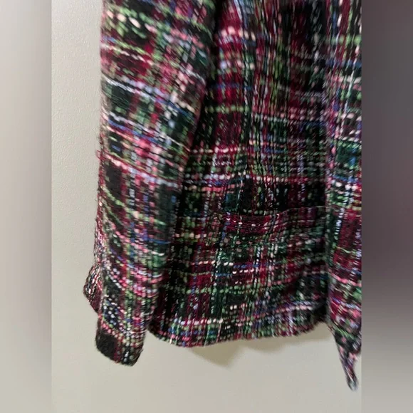 Talbots  Blazer Jacket Womens 24W Wool Blend Multicolored Tweed 3/4 Sleeve - Picture 2 of 5